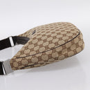 GUCCI GG Canvas Shoulder Bag Beige Silver 122790 Auth am12405V-4