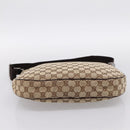 GUCCI GG Canvas Shoulder Bag Beige Silver 122790 Auth am12405V-9