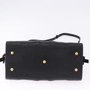 SAINT LAURENT Cabas Hand Bag Leather 2way Black Gold Auth am12406V-11