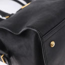 SAINT LAURENT Cabas Hand Bag Leather 2way Black Gold Auth am12406V-12