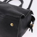 SAINT LAURENT Cabas Hand Bag Leather 2way Black Gold Auth am12406V-13