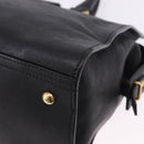 SAINT LAURENT Cabas Hand Bag Leather 2way Black Gold Auth am12406V-15
