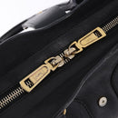 SAINT LAURENT Cabas Hand Bag Leather 2way Black Gold Auth am12406V-17