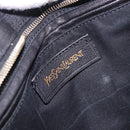 SAINT LAURENT Cabas Hand Bag Leather 2way Black Gold Auth am12406V-18