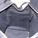 SAINT LAURENT Cabas Hand Bag Leather 2way Black Gold Auth am12406V-21