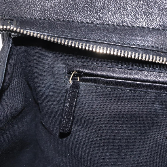 SAINT LAURENT Cabas Hand Bag Leather 2way Black Gold Auth am12406V