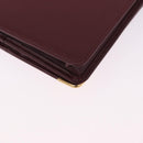 CARTIER Must Line Bifold Wallet Leather Bordeaux Gold Auth am12408V-15