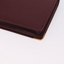 CARTIER Must Line Bifold Wallet Leather Bordeaux Gold Auth am12408V-16