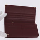 CARTIER Must Line Bifold Wallet Leather Bordeaux Gold Auth am12408V-8