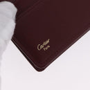 CARTIER Must Line Bifold Wallet Leather Bordeaux Gold Auth am12408V-17