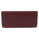 CARTIER Must Line Bifold Wallet Leather Bordeaux Gold Auth am12408V-13