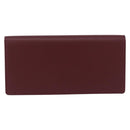 CARTIER Must Line Bifold Wallet Leather Bordeaux Gold Auth am12408V-2
