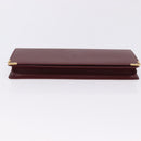 CARTIER Must Line Bifold Wallet Leather Bordeaux Gold Auth am12408V-6