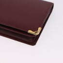 CARTIER Must Line Bifold Wallet Leather Bordeaux Gold Auth am12408V-14