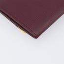 CARTIER Must Line Coin Purse Leather Bordeaux Gold Auth am12409V-11