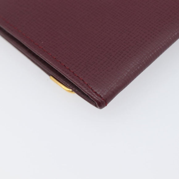 CARTIER Must Line Coin Purse Leather Bordeaux Gold Auth am12409V