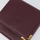 CARTIER Must Line Coin Purse Leather Bordeaux Gold Auth am12409V-13