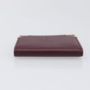 CARTIER Must Line Coin Purse Leather Bordeaux Gold Auth am12409V-6