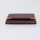 CARTIER Must Line Coin Purse Leather Bordeaux Gold Auth am12409V-7