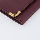 CARTIER Must Line Coin Purse Leather Bordeaux Gold Auth am12409V-9