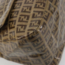 FENDI Zucchino Canvas Mamma Baguette Bag Coated Canvas Black Brown Auth am12411V-15