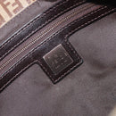 FENDI Zucchino Canvas Mamma Baguette Bag Coated Canvas Black Brown Auth am12411V-21