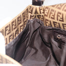 FENDI Zucchino Canvas Mamma Baguette Bag Coated Canvas Black Brown Auth am12411V-23