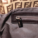 FENDI Zucchino Canvas Mamma Baguette Bag Coated Canvas Black Brown Auth am12411V-24