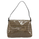 FENDI Zucchino Canvas Mamma Baguette Bag Coated Canvas Black Brown Auth am12411V-2
