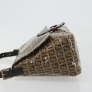 FENDI Zucchino Canvas Mamma Baguette Bag Coated Canvas Black Brown Auth am12411V-4