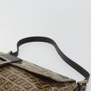 FENDI Zucchino Canvas Mamma Baguette Bag Coated Canvas Black Brown Auth am12411V-8