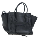 CELINE Luggage Phantom Hand Bag Leather Black Auth am12412M-1