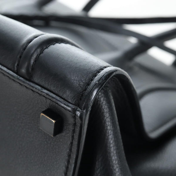 CELINE Luggage Phantom Hand Bag Leather Black Auth am12412M