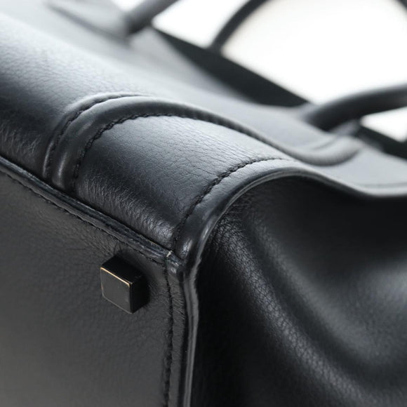 CELINE Luggage Phantom Hand Bag Leather Black Auth am12412M