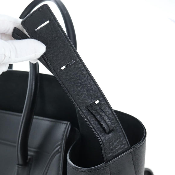 CELINE Luggage Phantom Hand Bag Leather Black Auth am12412M