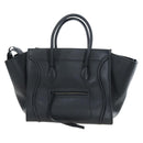 CELINE Luggage Phantom Hand Bag Leather Black Auth am12412M-13