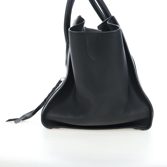 CELINE Luggage Phantom Hand Bag Leather Black Auth am12412M