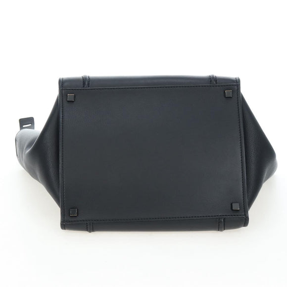 CELINE Luggage Phantom Hand Bag Leather Black Auth am12412M