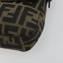 FENDI Zucca Canvas Mamma Baguette Shoulder Bag Brown Black Auth am12413V-14