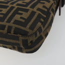 FENDI Zucca Canvas Mamma Baguette Shoulder Bag Brown Black Auth am12413V-16