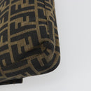 FENDI Zucca Canvas Mamma Baguette Shoulder Bag Brown Black Auth am12413V-9