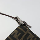 FENDI Zucca Canvas Mamma Baguette Shoulder Bag Brown Black Auth am12413V-17
