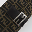 FENDI Zucca Canvas Mamma Baguette Shoulder Bag Brown Black Auth am12413V-18