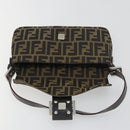 FENDI Zucca Canvas Mamma Baguette Shoulder Bag Brown Black Auth am12413V-19