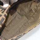 FENDI Zucca Canvas Mamma Baguette Shoulder Bag Brown Black Auth am12413V-11