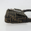 FENDI Zucca Canvas Mamma Baguette Shoulder Bag Brown Black Auth am12413V-3