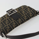 FENDI Zucca Canvas Mamma Baguette Shoulder Bag Brown Black Auth am12413V-6