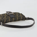FENDI Zucca Canvas Mamma Baguette Shoulder Bag Brown Black Auth am12413V-7