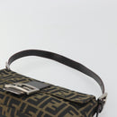 FENDI Zucca Canvas Mamma Baguette Shoulder Bag Brown Black Auth am12413V-8