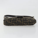 FENDI Zucca Canvas Mamma Baguette Shoulder Bag Brown Black Auth am12413V-5